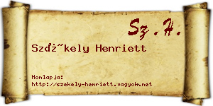 Székely Henriett névjegykártya