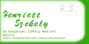 henriett szekely business card